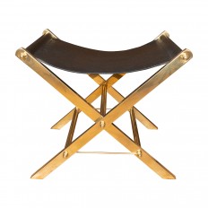 Pair of brass campaign style stools